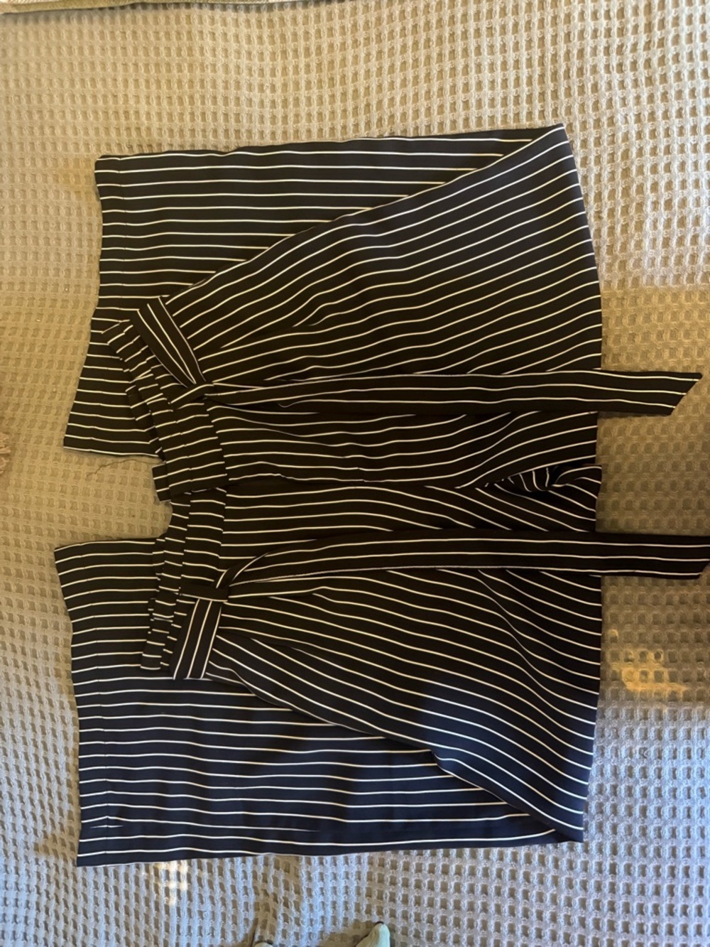Striped Black & White High-Waist Pants